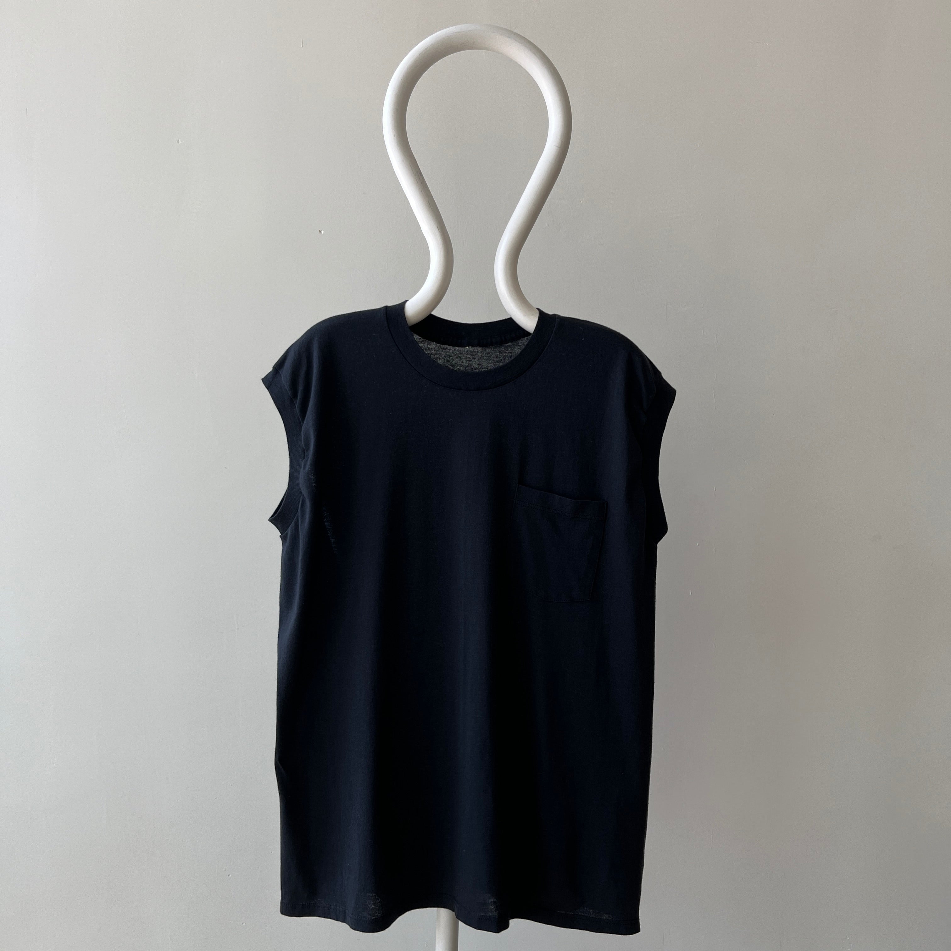 1990s Black Pocket Muscle T-Shirt