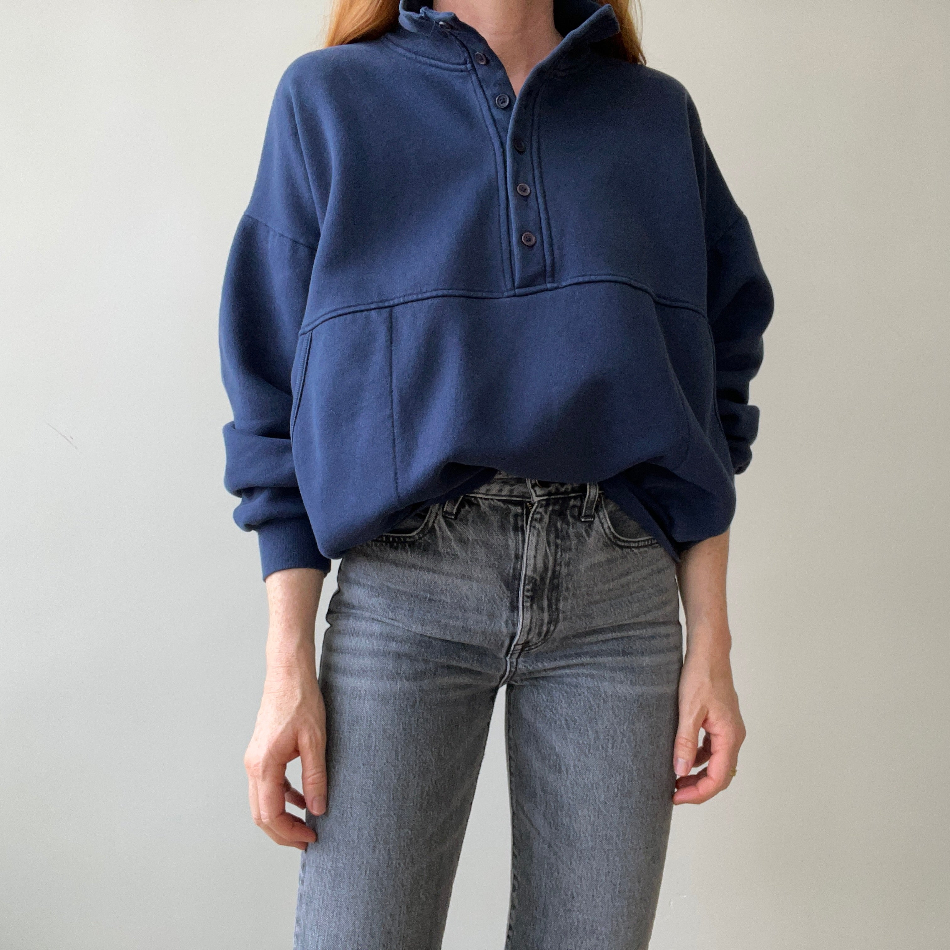 1990's Traverse Bay Pocket Henley Sweatshirt