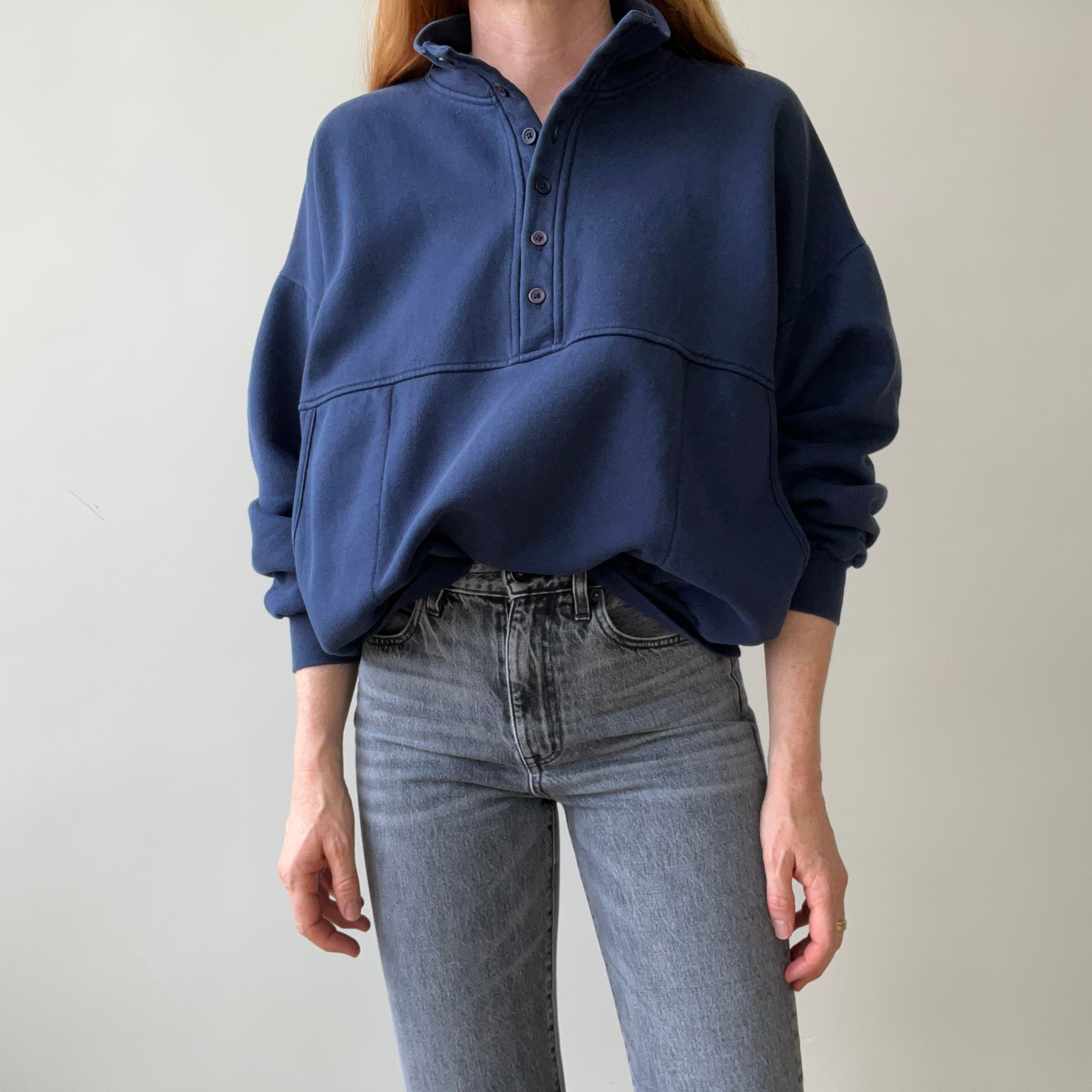 1990's Traverse Bay Pocket Henley Sweatshirt