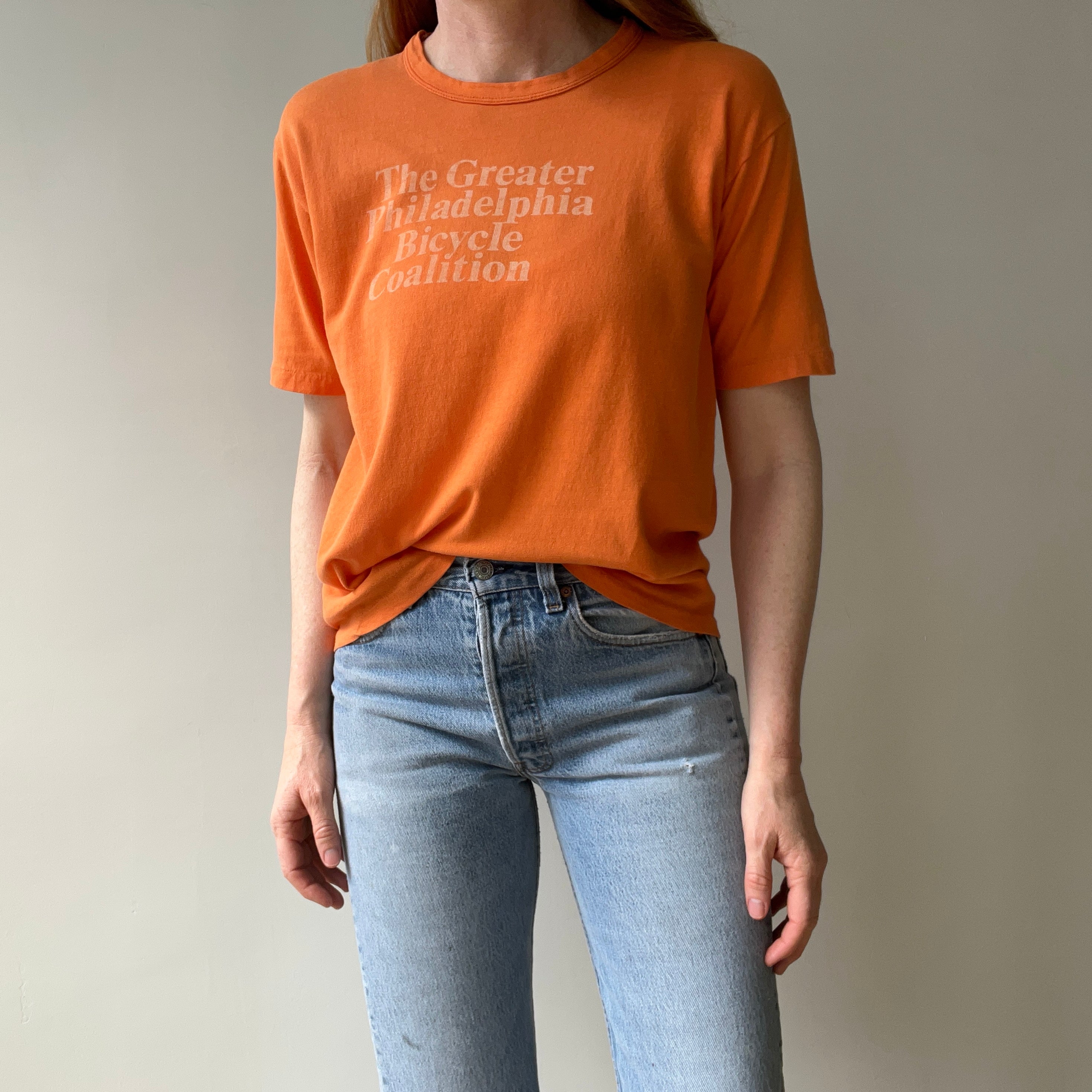 1970s The Greater Philadelphia Bicycle Coalition Soft Cotton T-Shirt