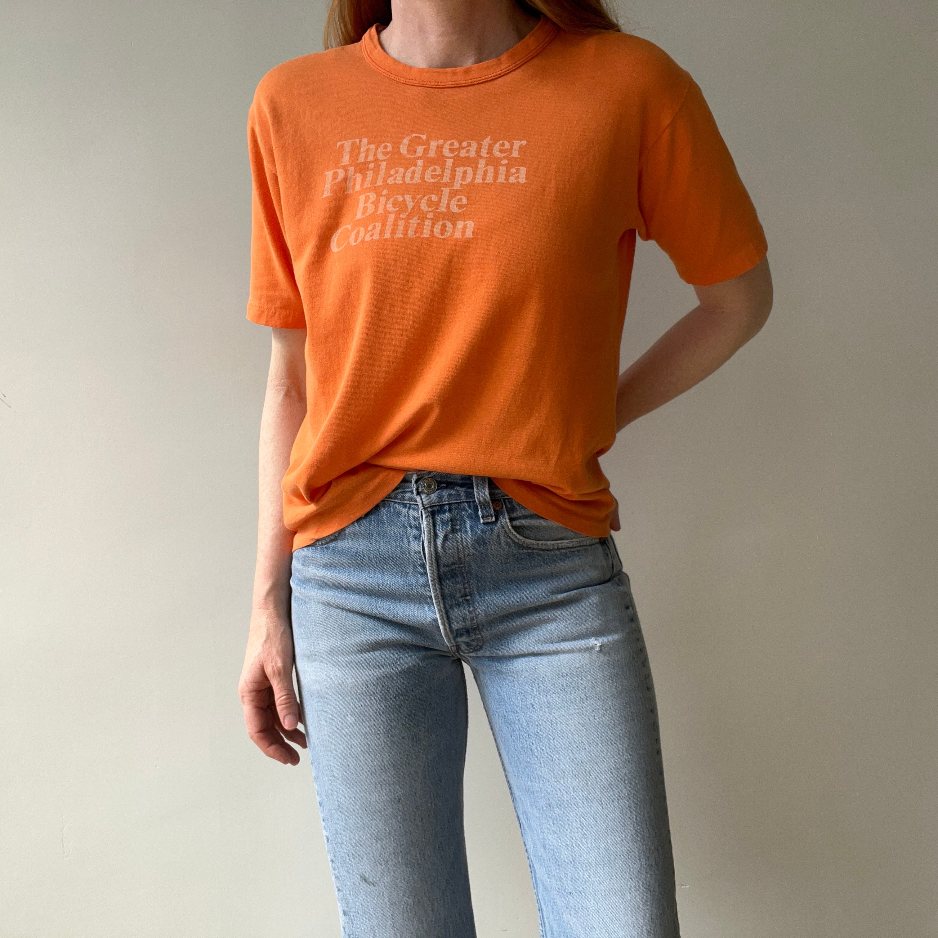 1970s The Greater Philadelphia Bicycle Coalition Soft Cotton T-Shirt