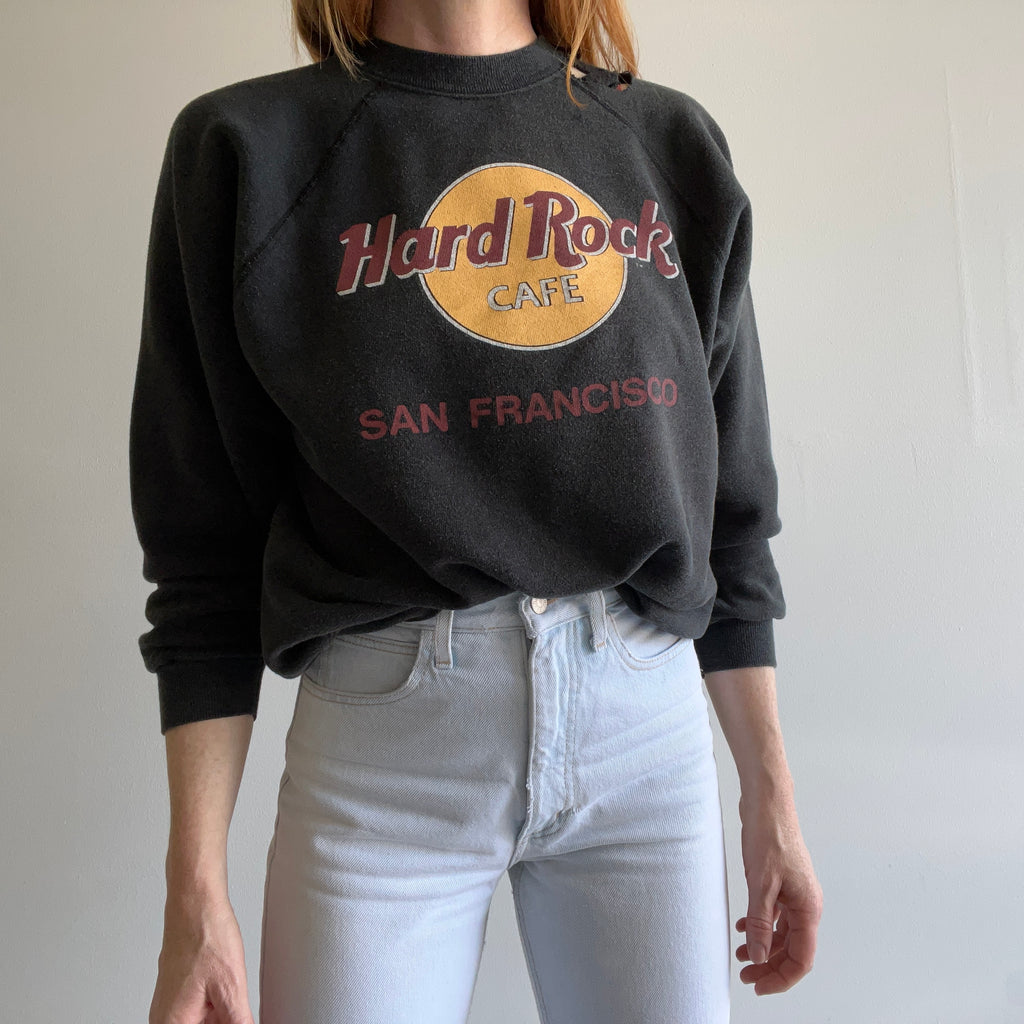 Arab Onregelmatigheden Plunderen 1980s Hard Rock Cafe San Francisco Sweatshirt with a Giant Hole – Red  Vintage Co