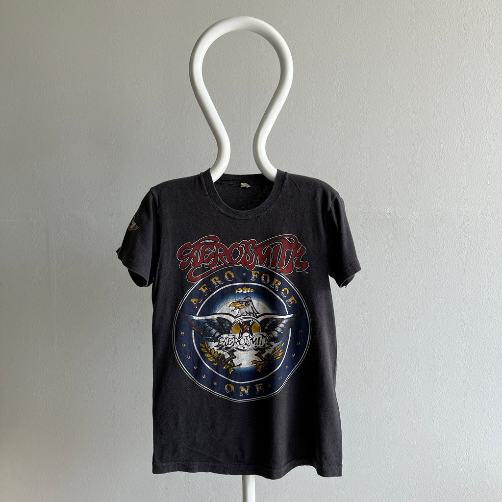 1986 Aerosmith - Aero Force One - Front and Back T-Shirt by Screen