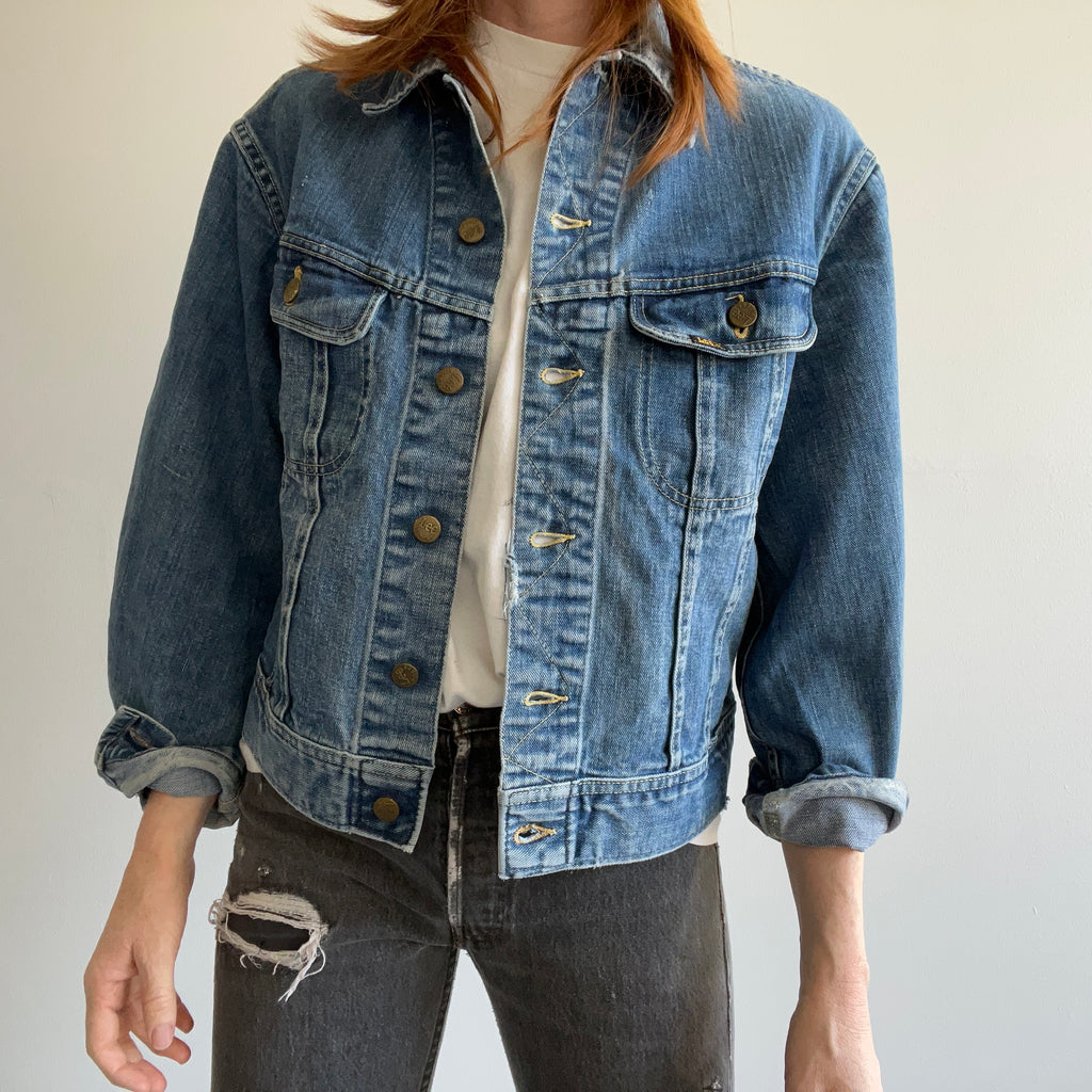 1970s Lee Brand Killer Medium Wash USA MADE Denim Jacket - A