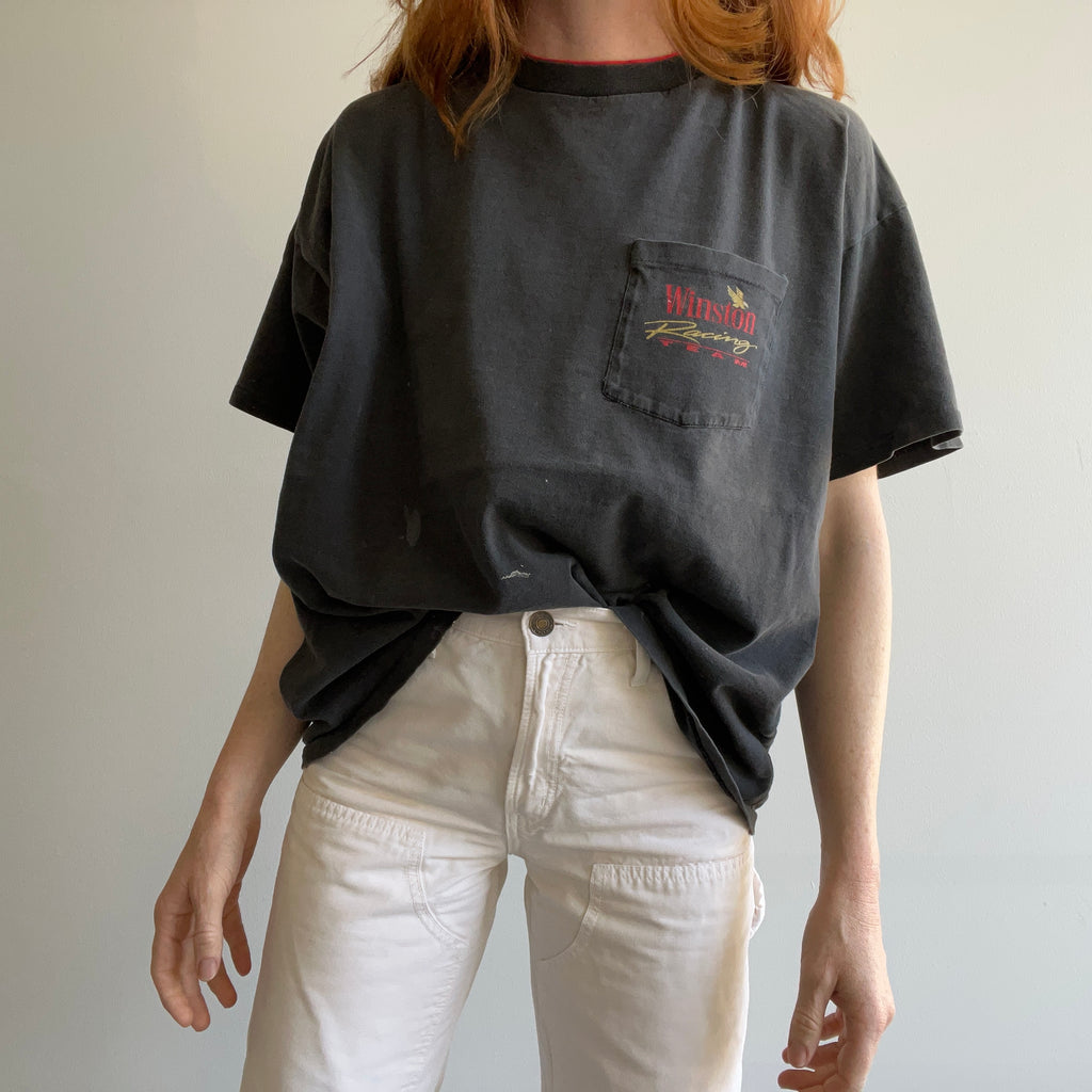 1990s Super Stained Winston Racing Pocket T-Shirt – Red Vintage Co