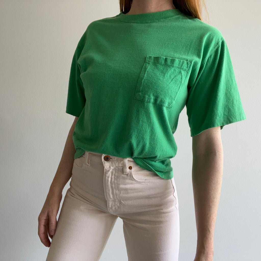 1980s Blank Kelly Green Cotton T-Shirt – Red Vintage Co