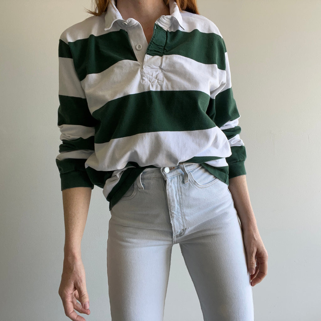 1980s Green and White Rugby Shirt – Red Vintage Co