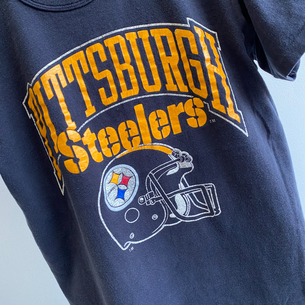 1970's Pittsburg Steelers Ringer T-Shirt, Made in The USA by Champion