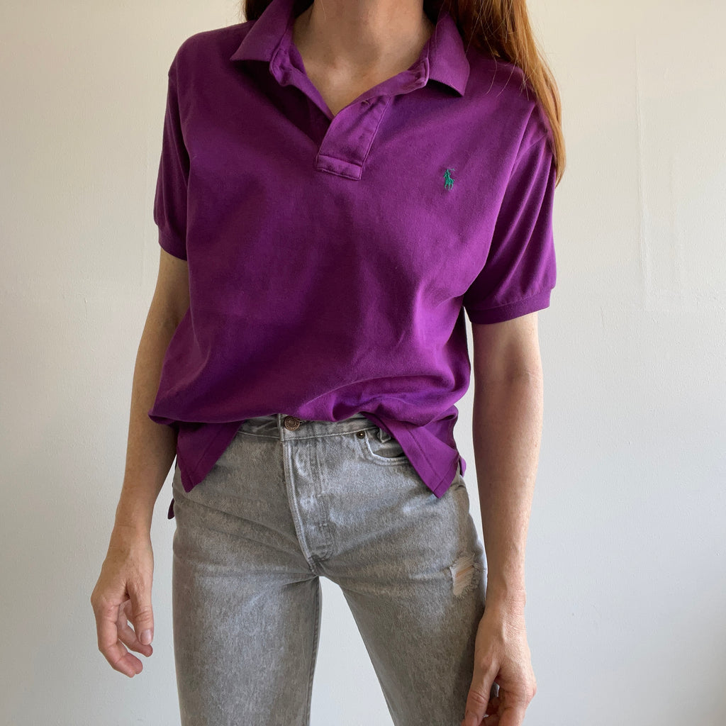 1980s OG USA MADE Ralph Lauren Purple Polo T-Shirt – Red