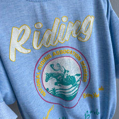 1980s Incredible Horsey Person English Riding Sweatshirt with Stains