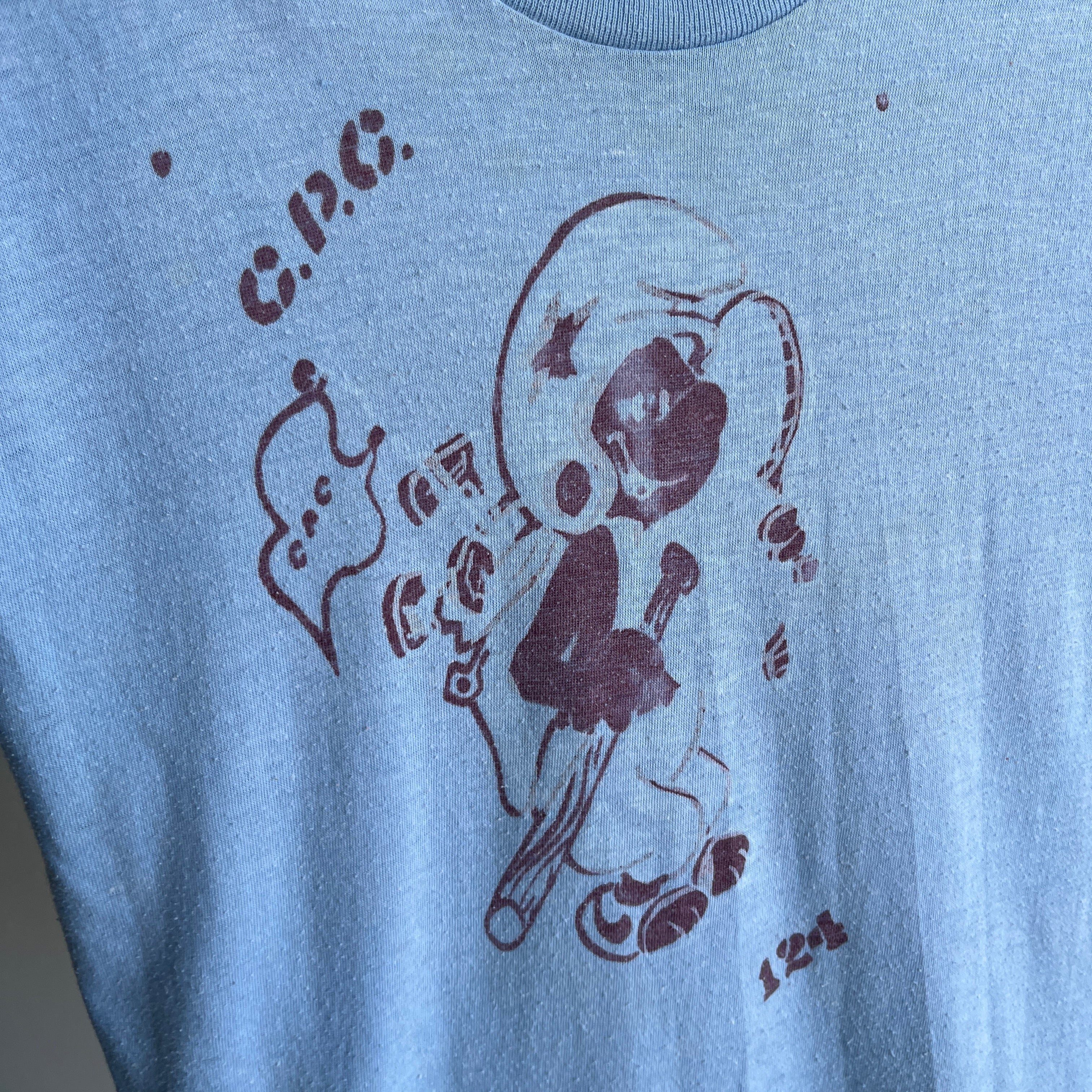 1970/80s DIY Sharpie Smurf T-Shirt