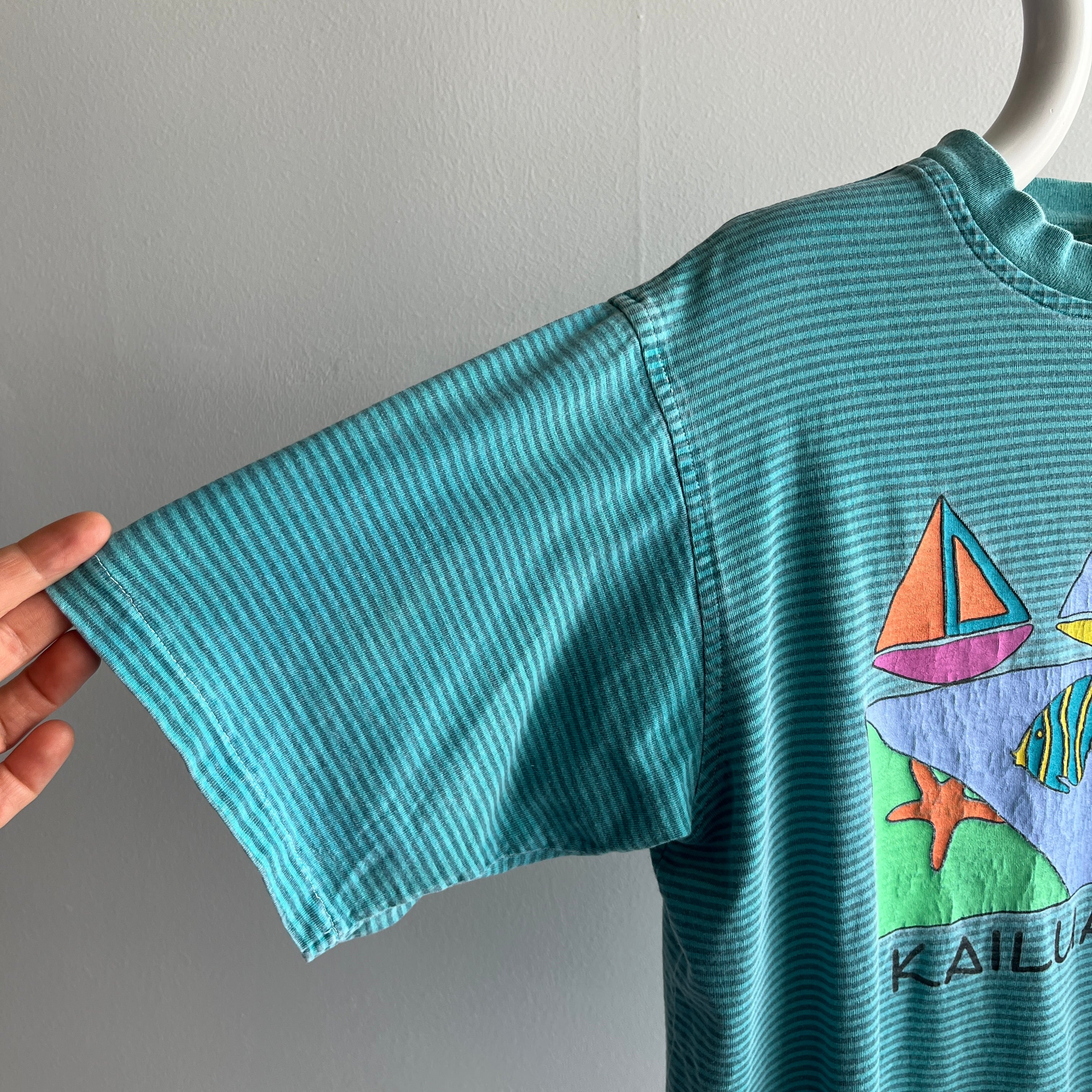 1990s Striped Kailua Kona Tourist T-Shirt