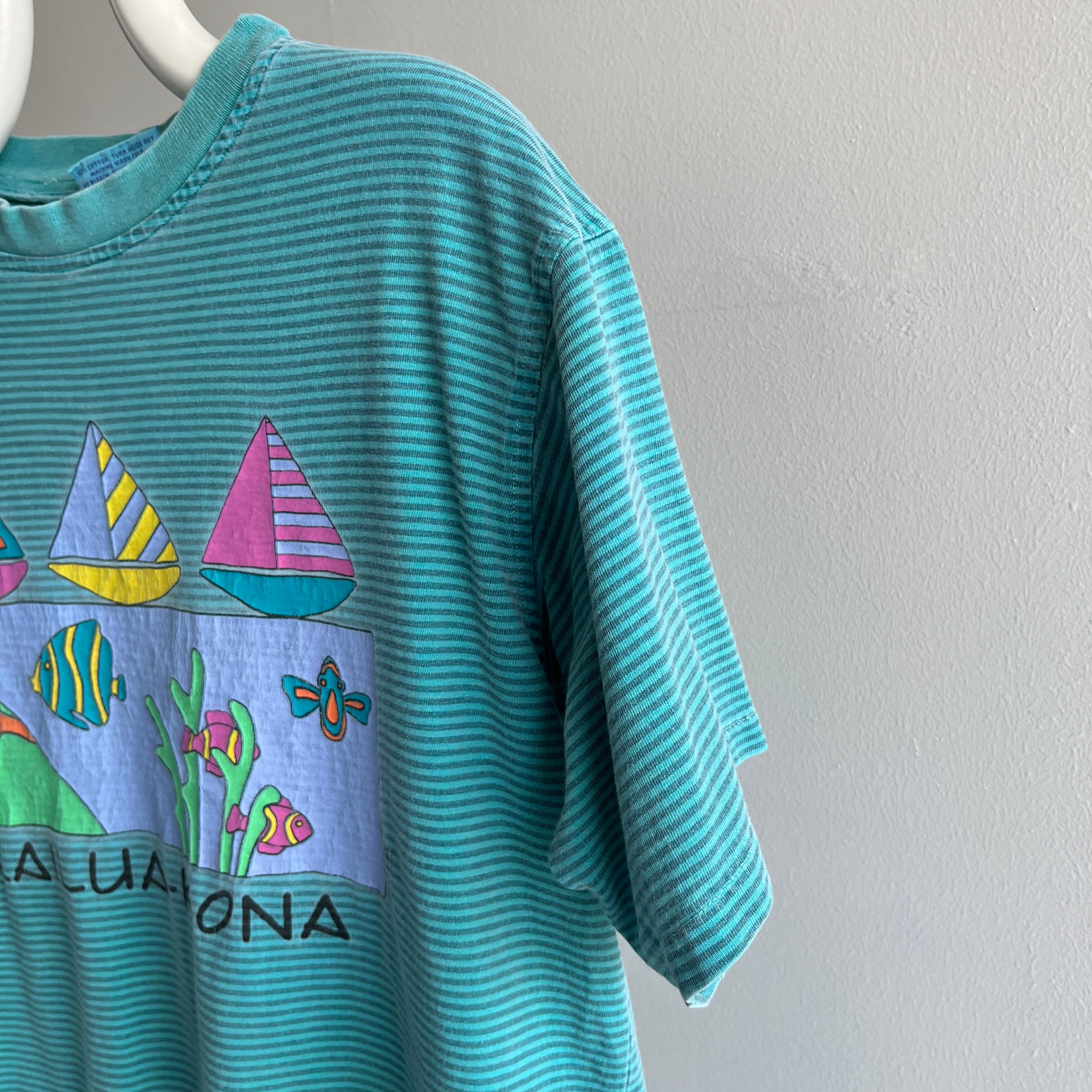 1990s Striped Kailua Kona Tourist T-Shirt