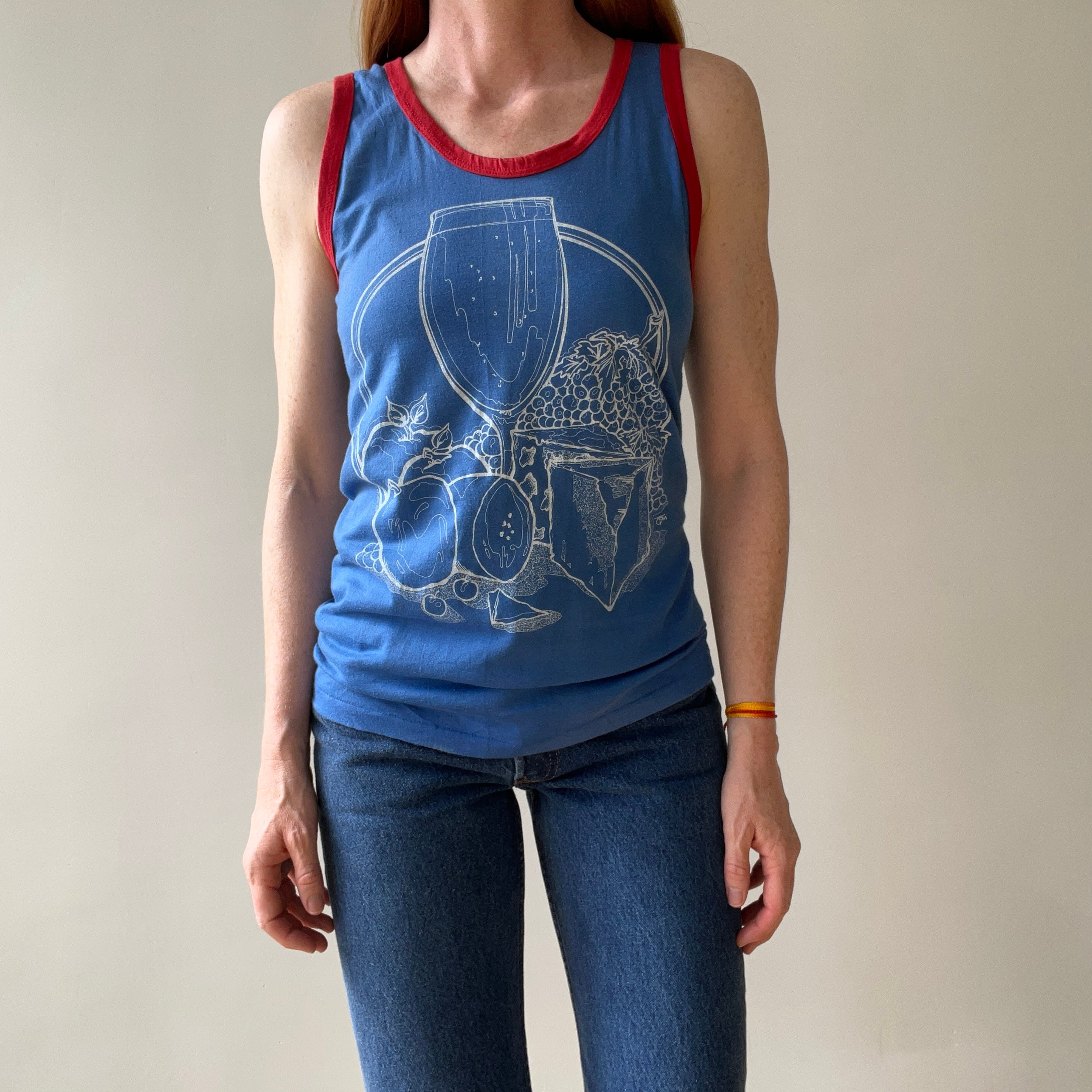 1970s Wine And Cheese Tank Top !!!!! The Backside Too