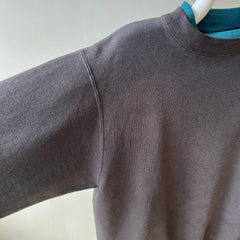 1980/90s Blank Faded Black Double Collar Heavyweight Sweatshirt by Hanes
