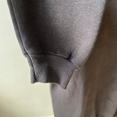 1980/90s Blank Faded Black Double Collar Heavyweight Sweatshirt by Hanes