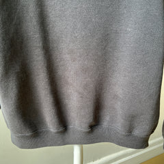 1980/90s Blank Faded Black Double Collar Heavyweight Sweatshirt by Hanes