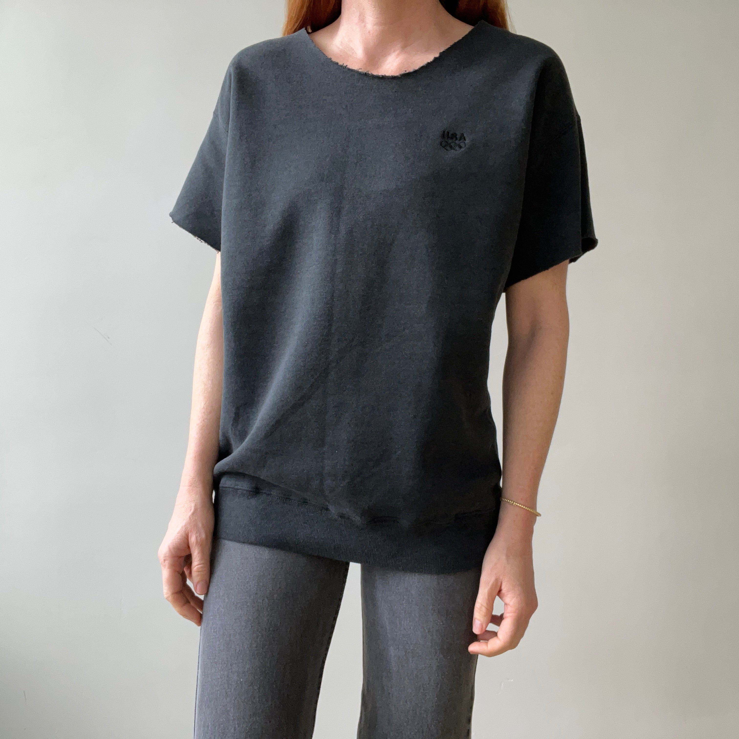 1980s Black Cut Off Olympics Sweatshirt