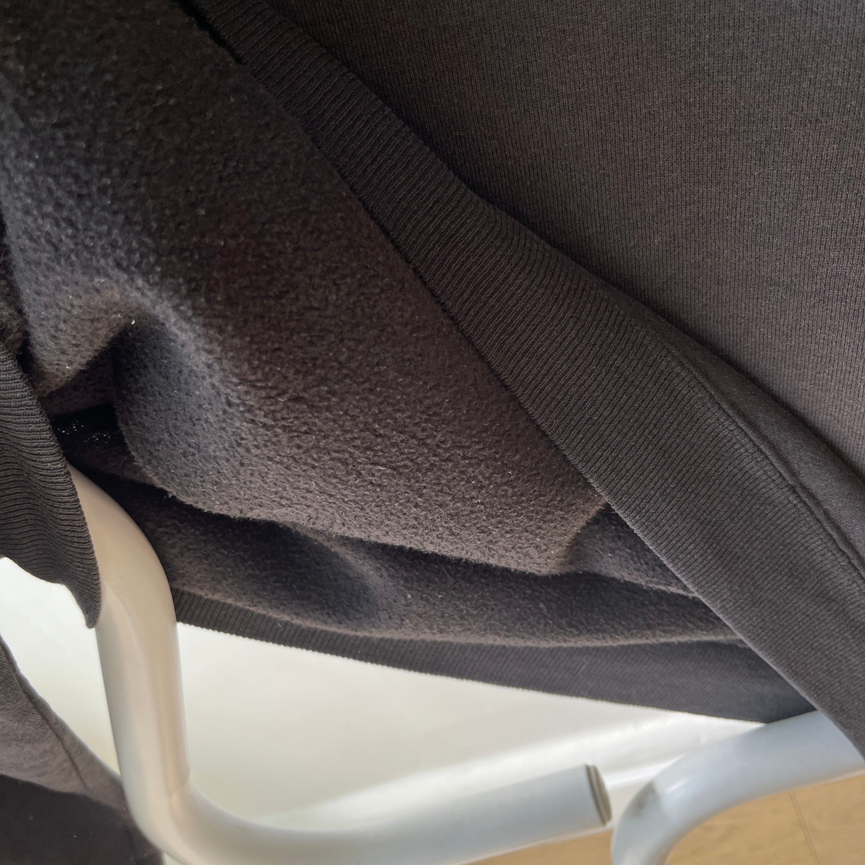 1980/90s Blank Faded Black Double Collar Heavyweight Sweatshirt by Hanes