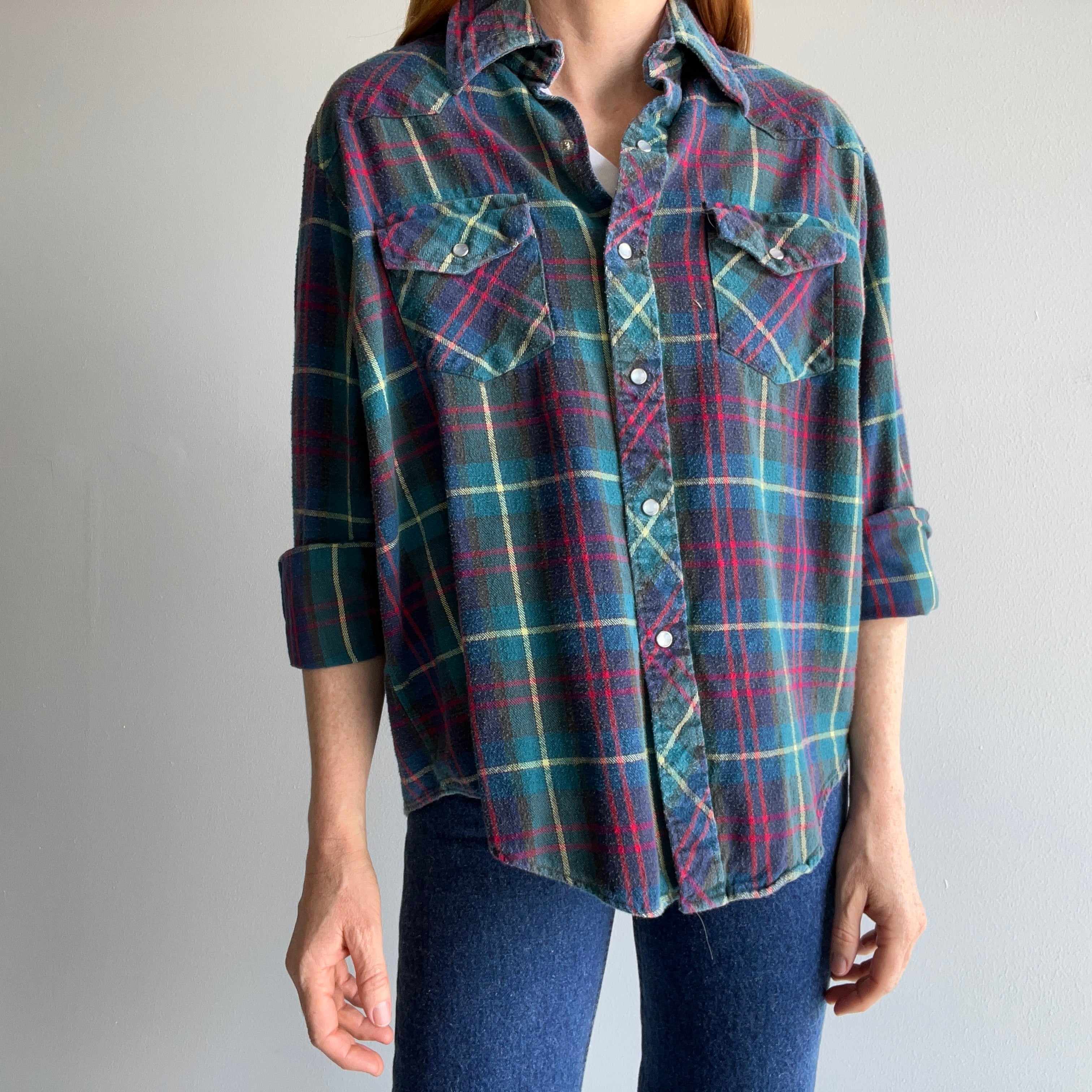 1980s Lariat Cotton Cowboy Flannel - So Cool!