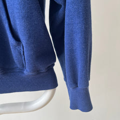1970/80s Sears Soft and Slouchy Navy Hoodie (Replaced Zipper) - Dreamy w Mending