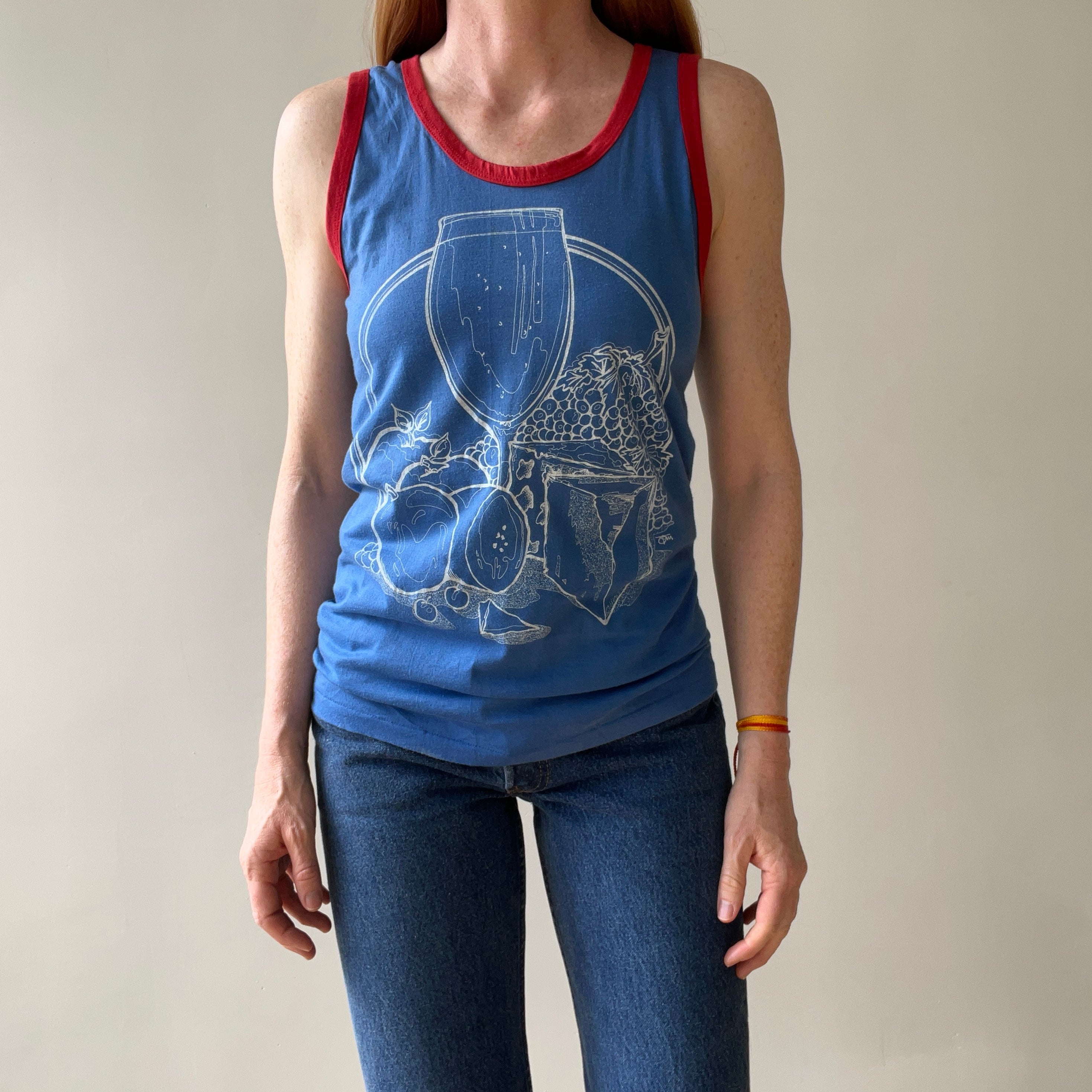 1970s Wine And Cheese Tank Top !!!!! The Backside Too