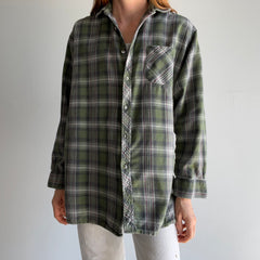 1990s European Cotton Flannel - Green Plaid