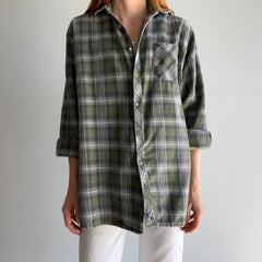 1990s European Cotton Flannel - Green Plaid