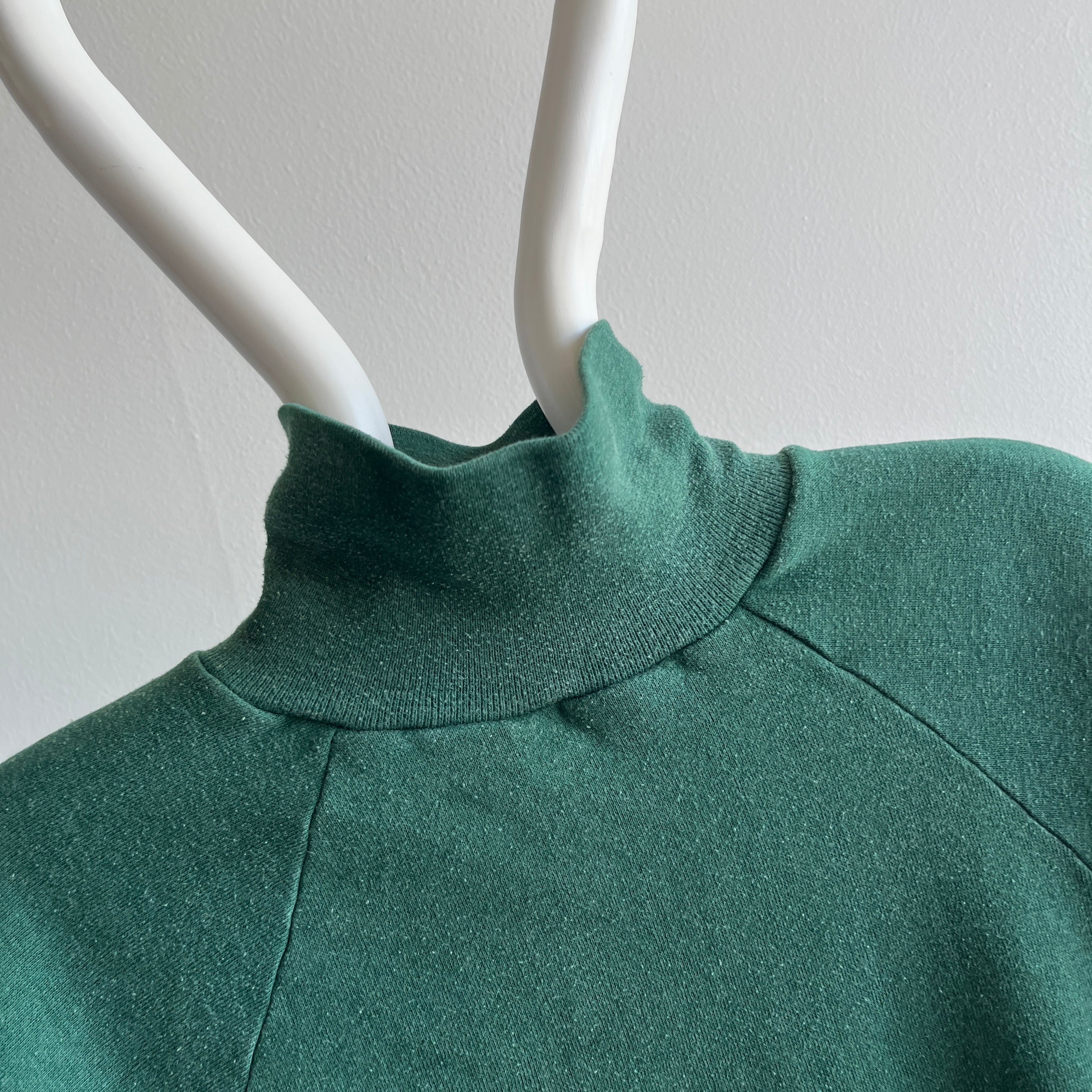 1970s Adorable Forest Green Turtleneck Sweatshirt - THE BEST