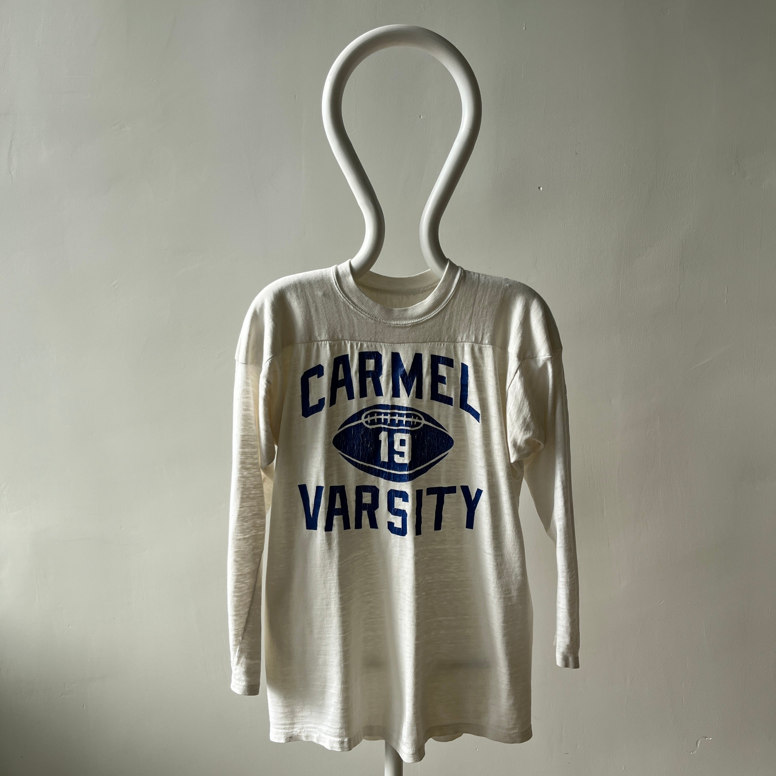 1970s Carmel Varsity Thinned Out Soft and Slouchy Football Shirt - Oh My!