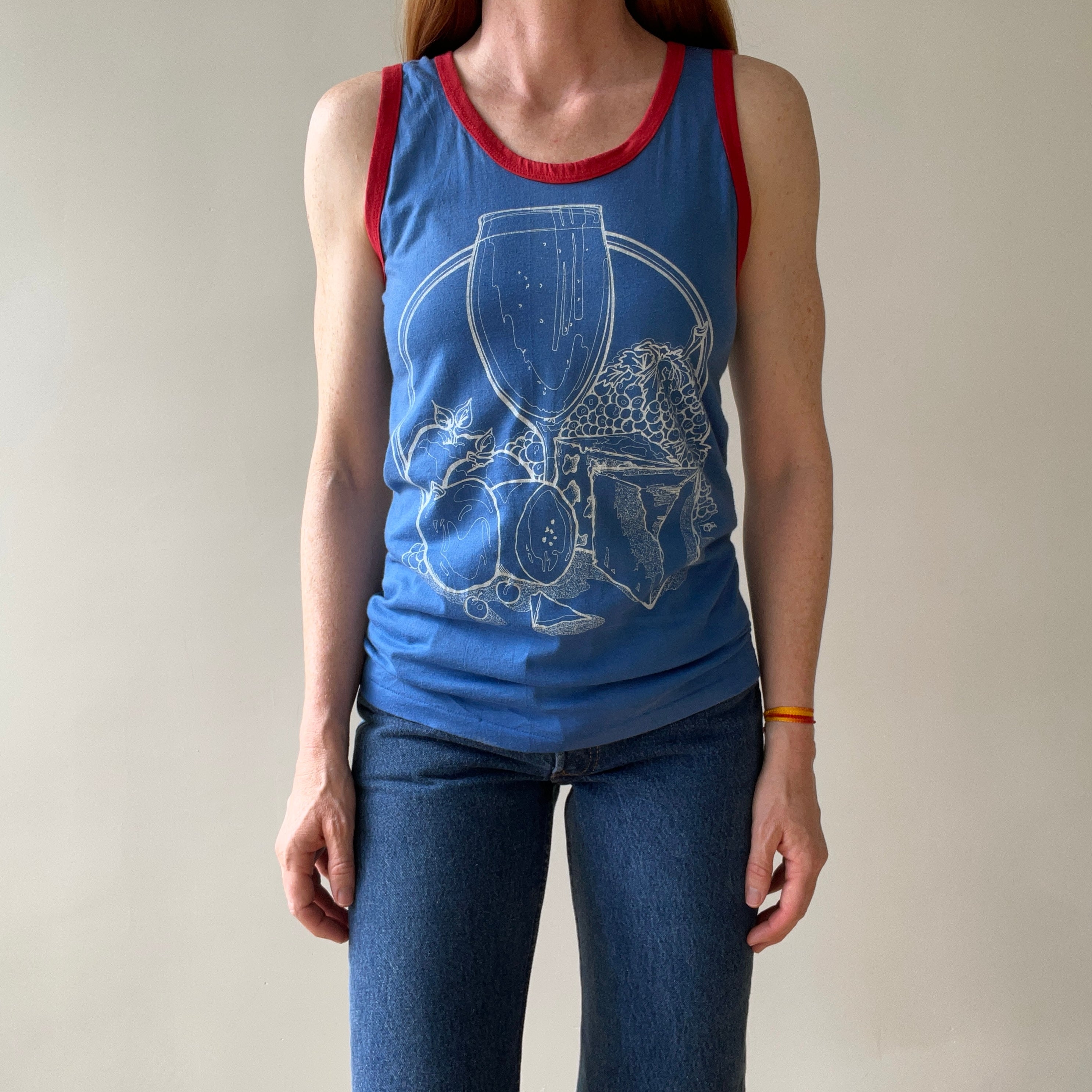 1970s Wine And Cheese Tank Top !!!!! The Backside Too