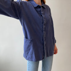 1980/90s Herringbone Twill Sashiko Mended Soft and Slouchy Chore Coat