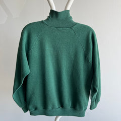 1970s Adorable Forest Green Turtleneck Sweatshirt - THE BEST