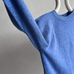 1970/80s Delightful/Dreamy/Wonderful/Luxurious Faded Blue Raglan Sweatshirt