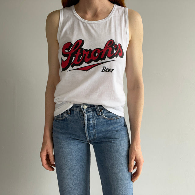 1980s Stroh's Beer Tank Top on a Sneakers Brand Tee