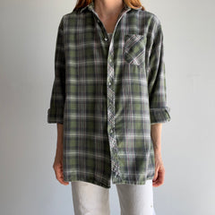 1990s European Cotton Flannel - Green Plaid