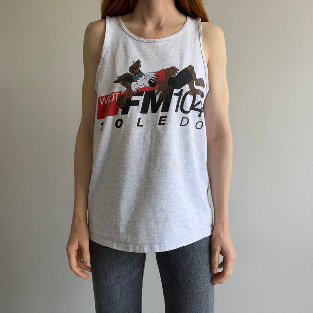 1980/90s WIOT Toledo Ohio FM104 Stained Tank Top