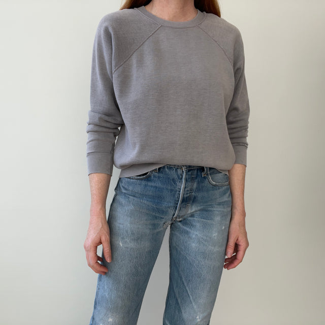 1970/80s Soft as Cashmere Faded Gray Beautiful Luxury Sweatshirt - Don't Care If It Doesn't Sell :)