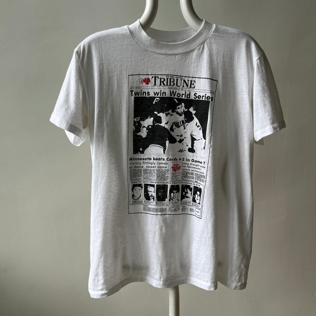 1987 West Central Tribune Twins Win World Series T-Shirt