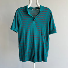 1980s Acrylic Striped Polo Shirt