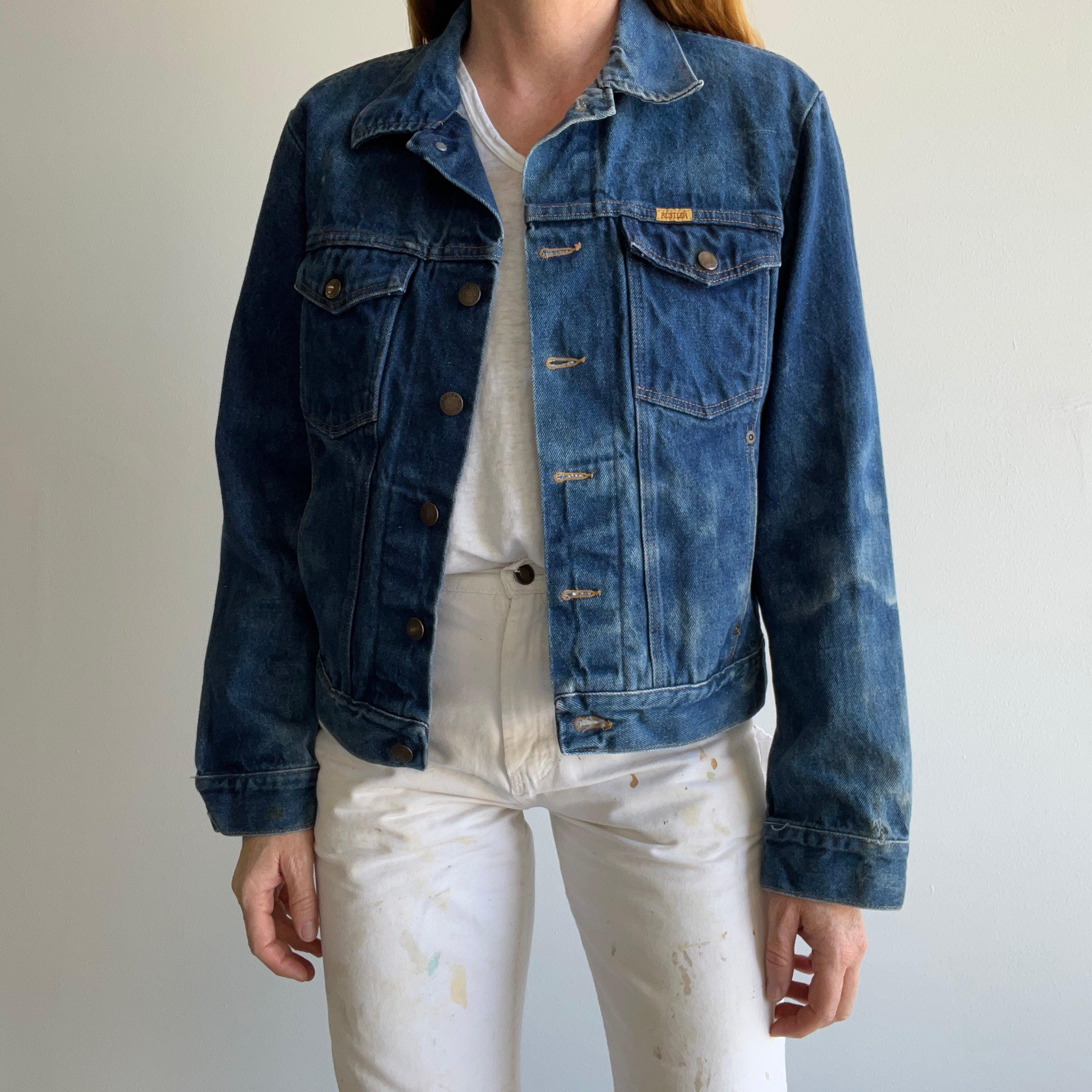 1980s Rustler Denim Jacket with the Coolest Fading