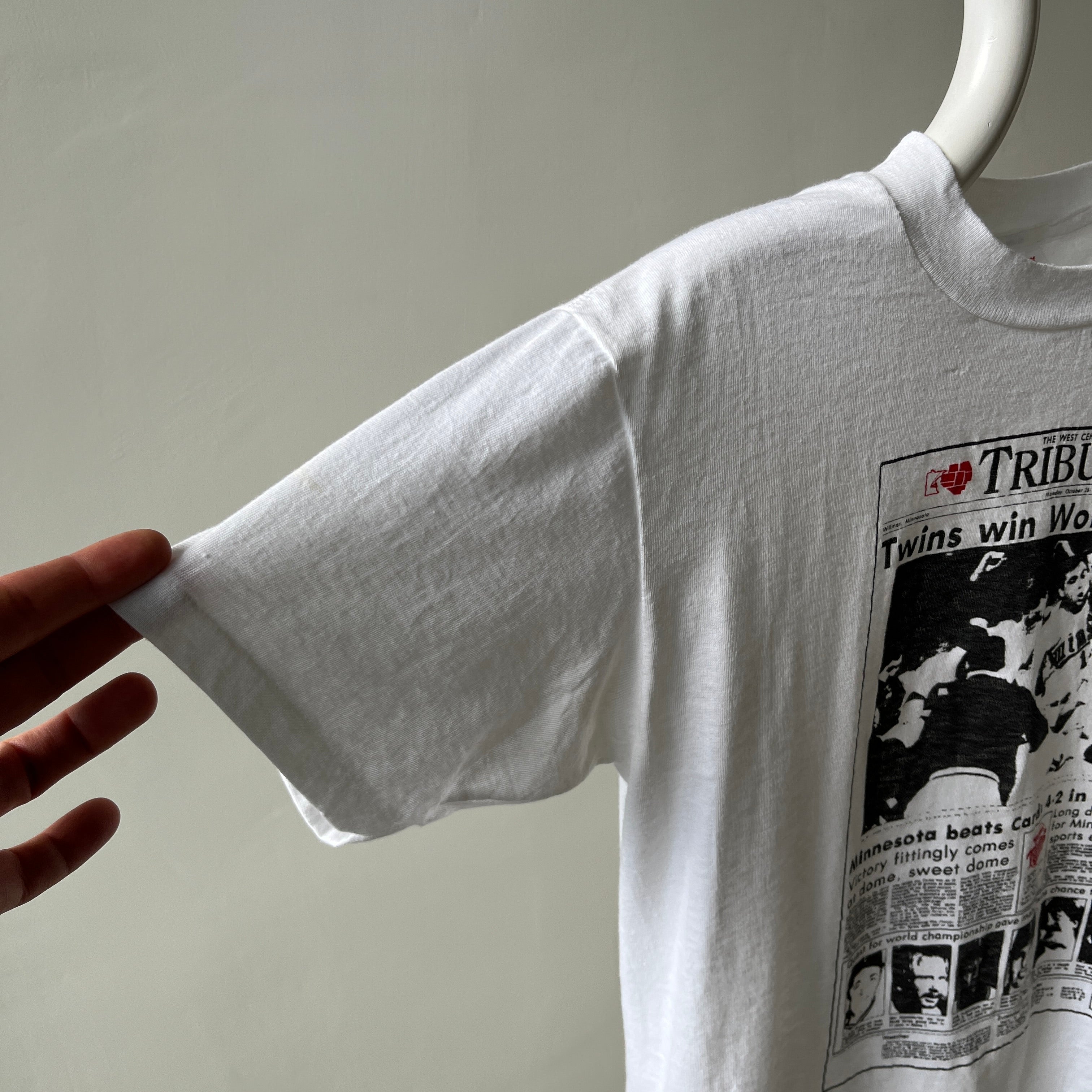 1987 West Central Tribune Twins Win World Series T-Shirt