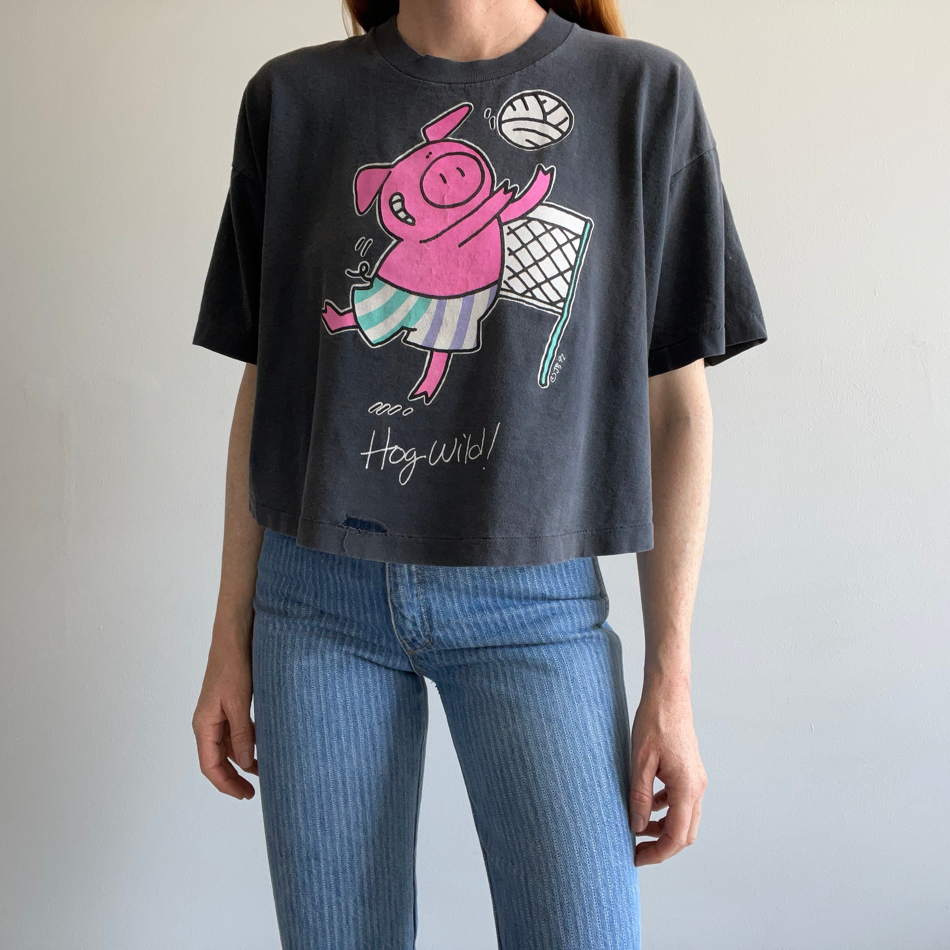 1992 Hog Wild Cotton Crop Top