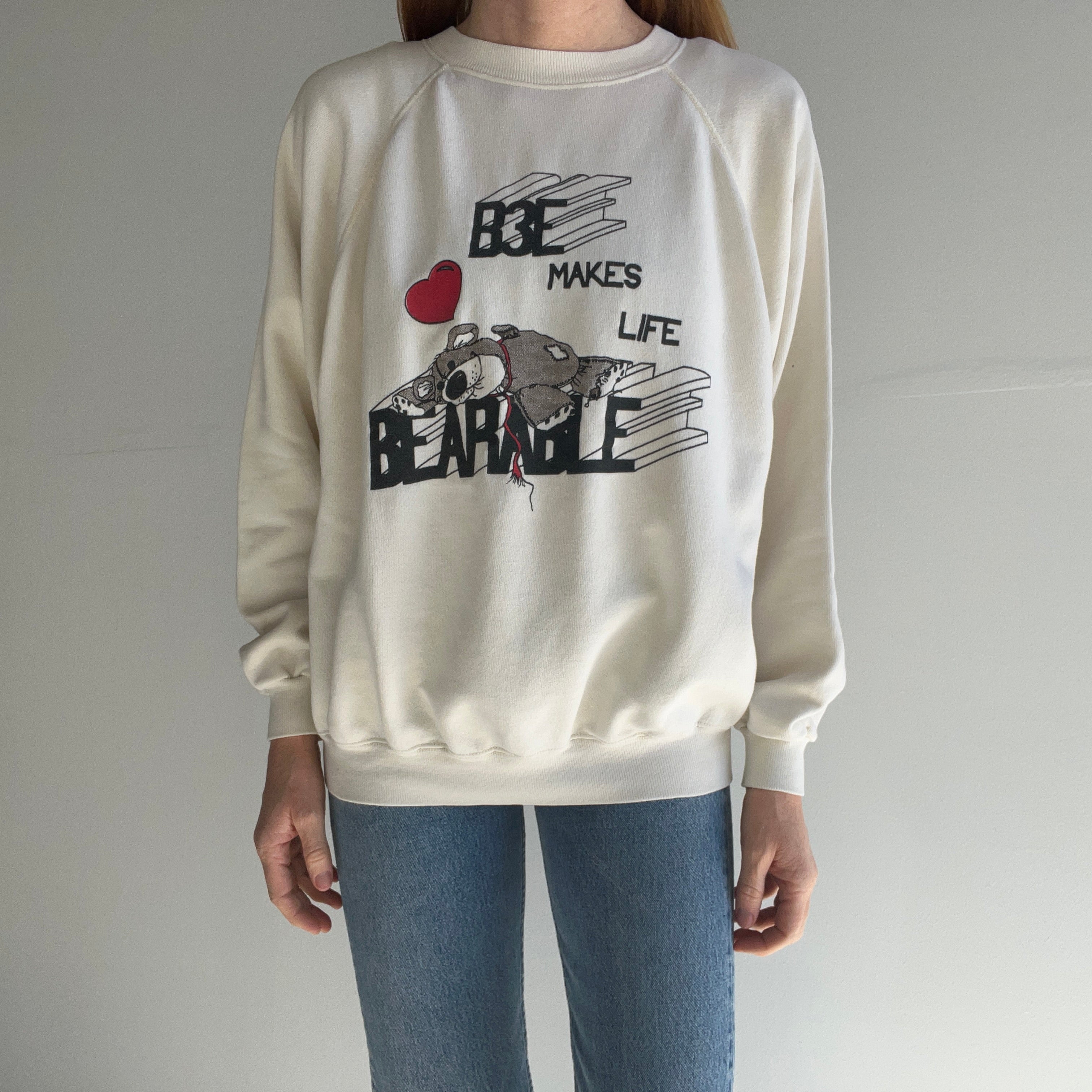 1980s B3E Makes Life Bearable Sweatshirt