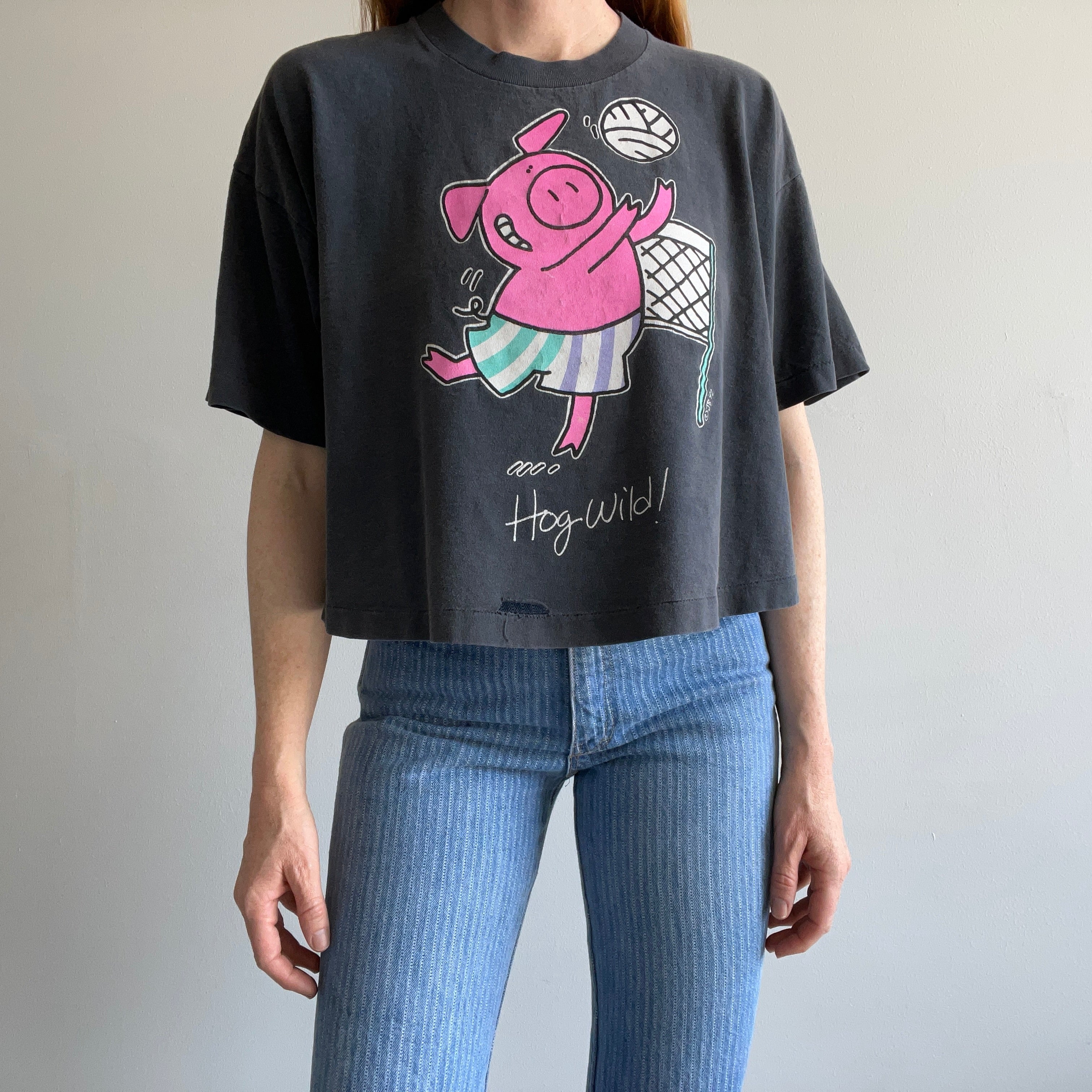 1992 Hog Wild Cotton Crop Top