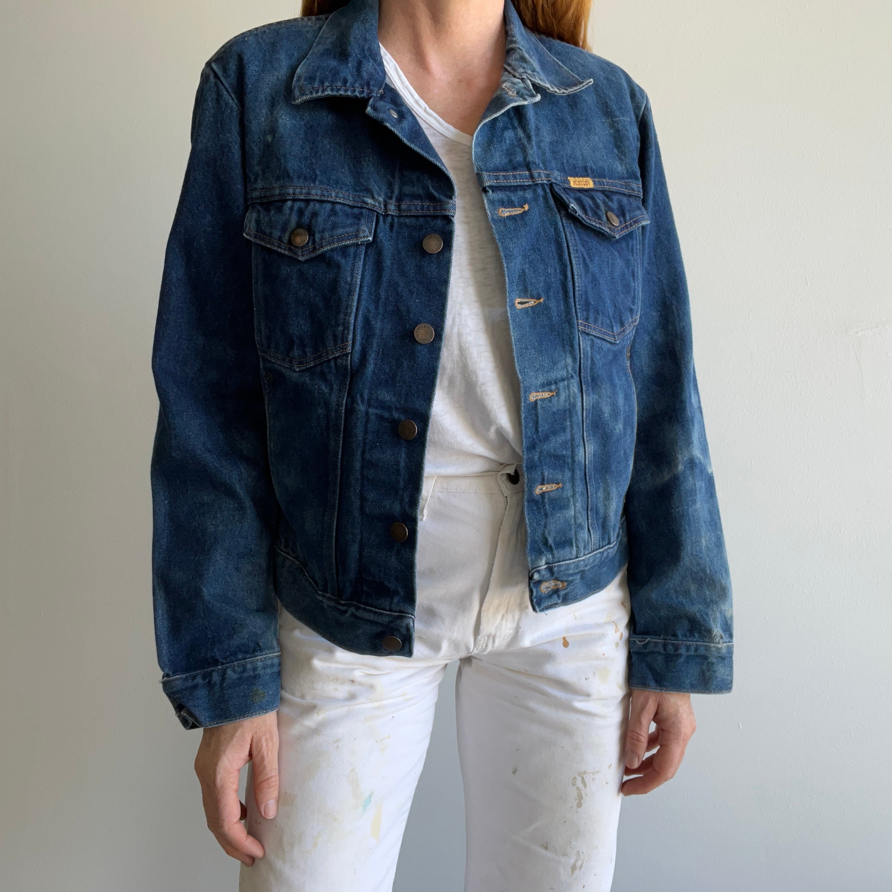 1980s Rustler Denim Jacket with the Coolest Fading