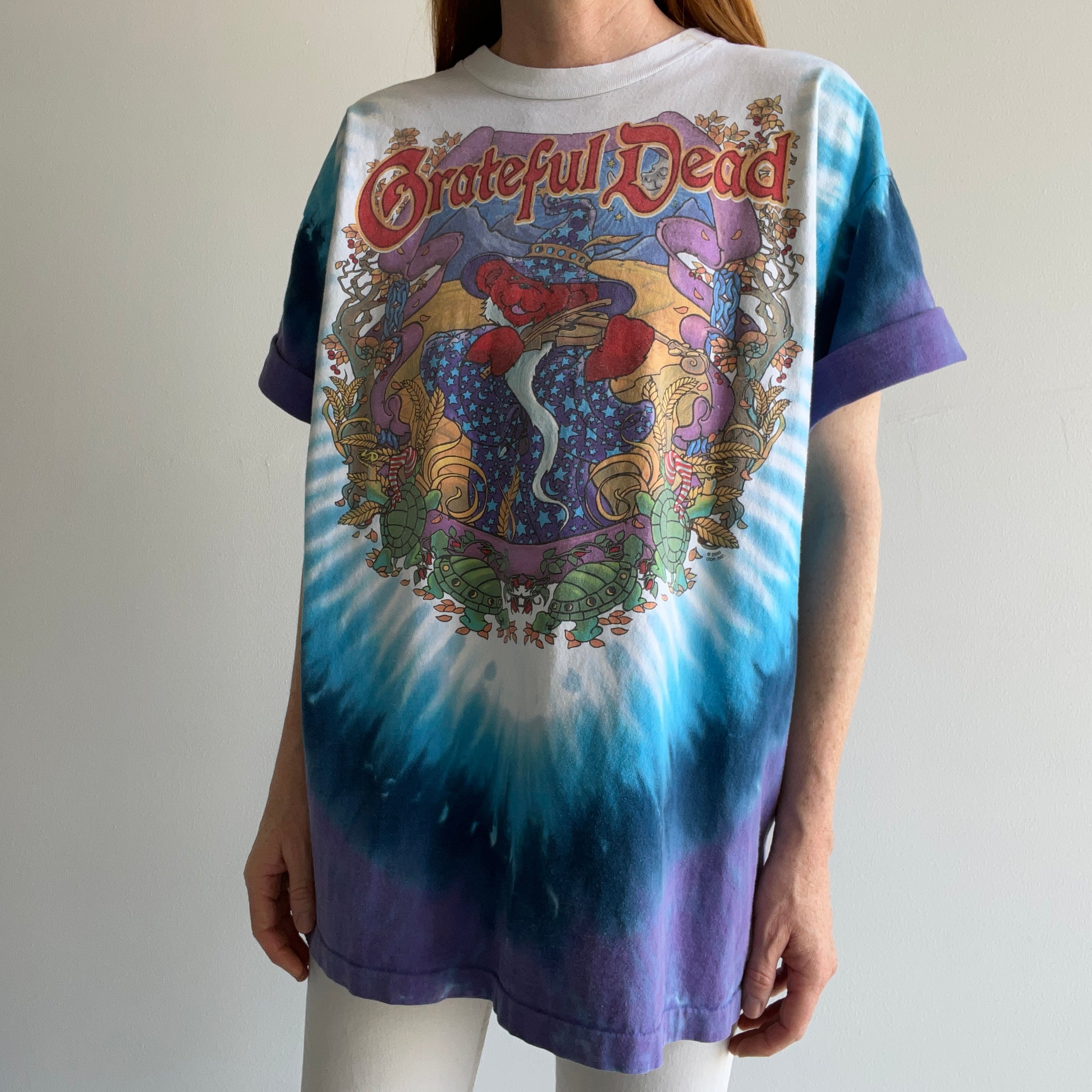 2000 Grateful Dead Terrapin Moon Front and Back T-Shirt by Liquid Blue