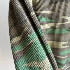 1970s Long Johns Camo Henley Waffle Knit