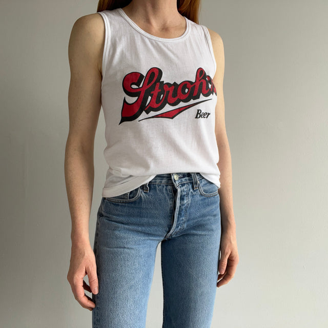 1980s Stroh's Beer Tank Top on a Sneakers Brand Tee