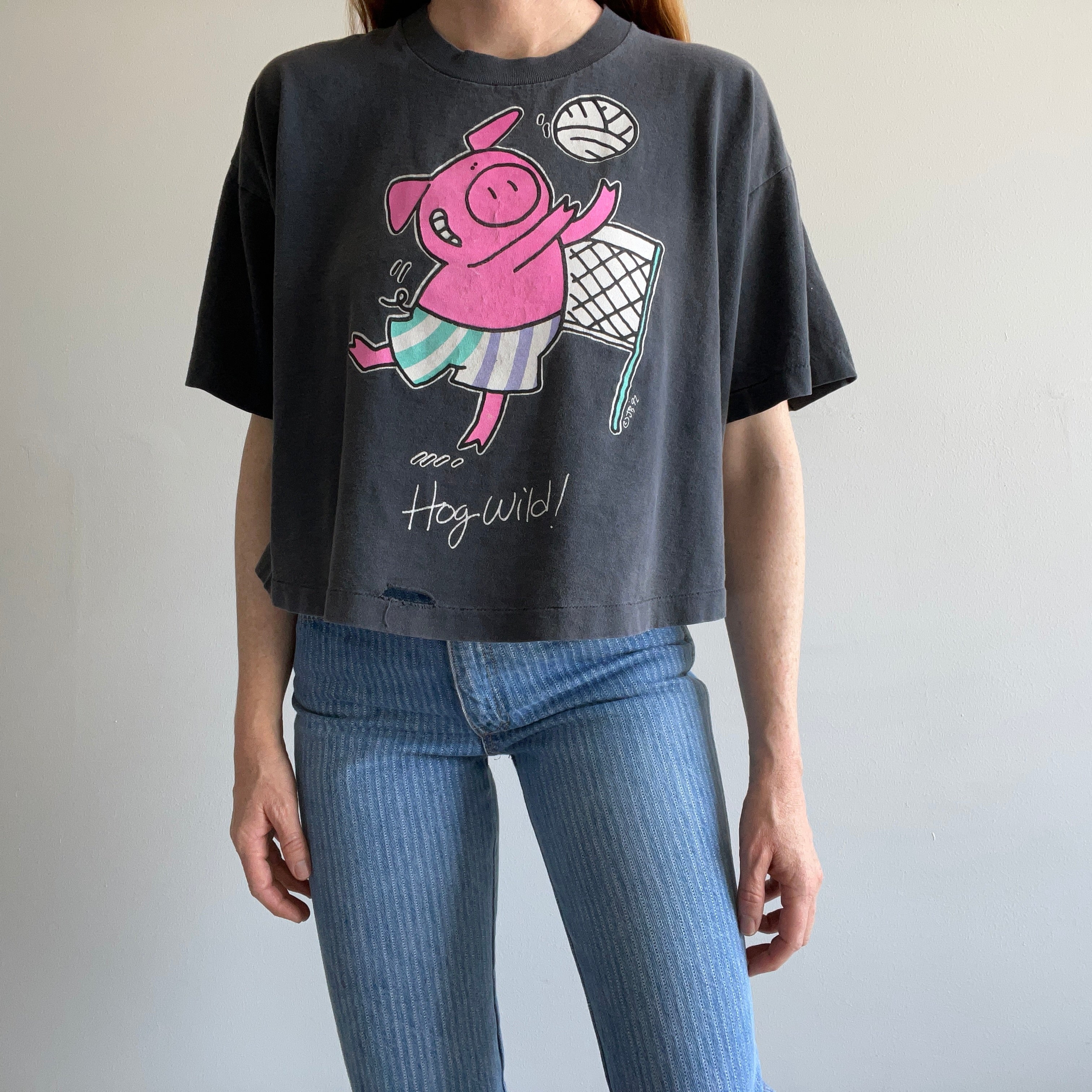 1992 Hog Wild Cotton Crop Top